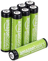 AmazonBasics 预充电可充电电池800 mAh / 低至: 750 mAh [8件装] - 保护套可能会有所不同