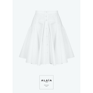 Alaia 女白色高腰棉质半身裙NAP/NET-A-PORTER（36、白色）