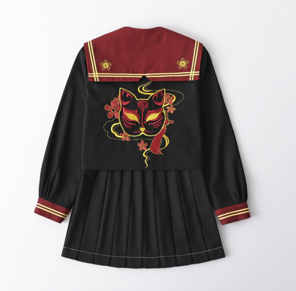 小瑾原创 jk制服 稻荷神 长款水手服套装