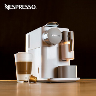 Nespresso 胶囊咖啡机套装 意式全自动咖啡机 进口家用办公室奶沫一体 F111磨砂白及温和淡雅5条装