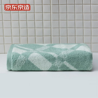 PLUS会员：京东京造 全棉浴巾 绿色 单条装