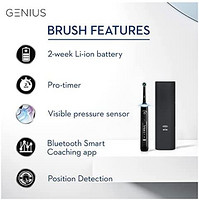 Oral-B 欧乐-B 欧乐B Genius 9000 CrossAction 电动牙刷,6 种模式,压力传感器,4 个刷头,USB 旅行盒