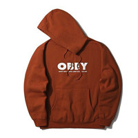 OBEY 男士连帽卫衣 O8XSW2906DXXH 棕色 M