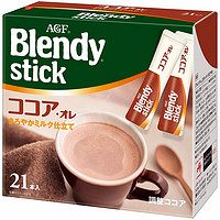 日本原装进口 AGF Blendy三合一速溶 可可欧蕾11g×21本 可可欧蕾咖啡奶茶 单盒