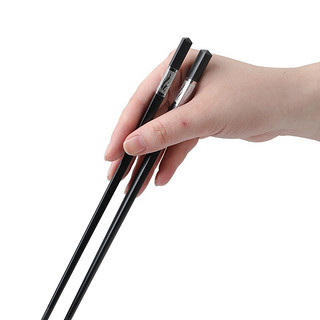 炊大皇简约合金筷子家用防滑防霉10双安全简单一套实心合金筷子 简易合金筷