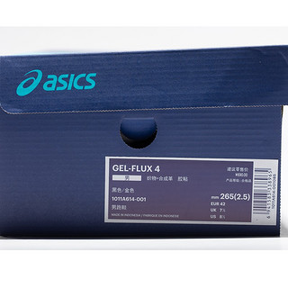 ASICS/亚瑟士 2020秋冬缓冲跑步鞋男轻便运动鞋GEL-FLUX网面透气跑鞋1011A614 黑色/金色 39