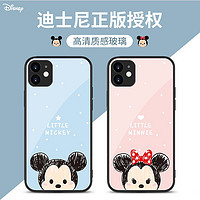 Disney 迪士尼 苹果13米奇米妮手机壳苹果12新款iphone11可爱情侣12promax玻璃x/xr卡通xsmax情侣款8plus适用于mini女