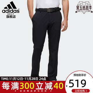 Adidas阿迪达斯男裤 高尔夫男款长裤服装春夏季男士长裤 黑色FJ2458 XXL