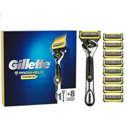 Gillette 吉列 ProShield Power 男士剃须刀,带精密修剪器 + 9 个替换刀片
