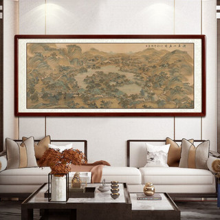 尚得堂名家纯手绘仿古山水画客厅装饰画办公室挂画避暑山庄图 单购买画芯-无框 装裱218*118