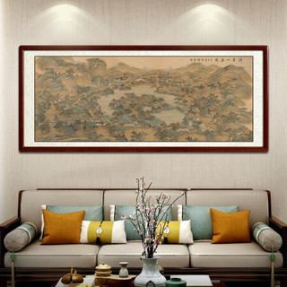 尚得堂名家纯手绘仿古山水画客厅装饰画办公室挂画避暑山庄图 单购买画芯-无框 装裱218*118