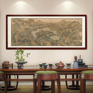尚得堂名家纯手绘仿古山水画客厅装饰画办公室挂画避暑山庄图 单购买画芯-无框 装裱218*118