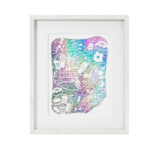 dprints迪品 装饰画简约diy卧室餐厅儿童房艺术版画现代玄关挂画创意轻奢定制多选《泡泡的味道》 白色木框 292*362mm