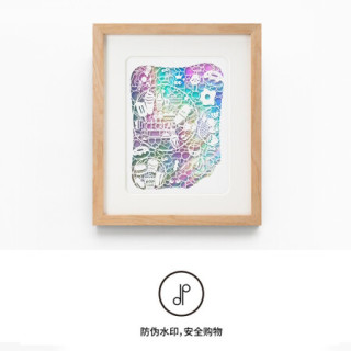 dprints迪品 装饰画简约diy卧室餐厅儿童房艺术版画现代玄关挂画创意轻奢定制多选《泡泡的味道》 白色木框 292*362mm