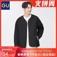 GU 极优 男装菱形格茄克21秋冬新品复古休闲简约宽松百搭外套337988