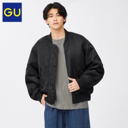 GU 极优 男装夹层MA-1飞行员茄克2021秋冬新品潮流宽松外套336211