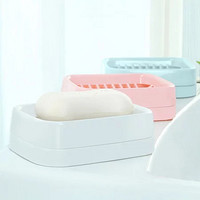 CHAHUA 茶花 肥皂盒 皂碟香皂架子肥皂架 双层沥水香皂盒子 白色 1只装 双层耐用