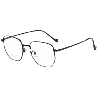 舒视光学 钛架大框显瘦近视眼镜框镜架+1.61防蓝光非球面镜片（0-600度）