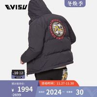 EVISU 惠美寿 2021年秋冬新款 男士海鸥印花羽绒服  2EAEPM1NJ720XXNY 黑色 L