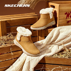 SKECHERS 斯凯奇 Skechers斯凯奇女鞋秋冬反毛皮时尚雪地靴加绒保暖休闲短靴15501