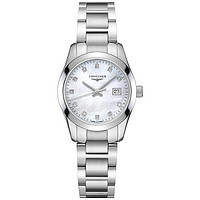 LONGINES 浪琴 Women’s Swiss Conquest Classic Diamond Accent Stainless Steel Bracelet Watch 29.5mm