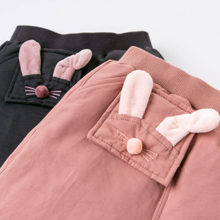 戴维贝拉女童羽绒裤冬季新款女宝宝外穿加厚保暖裤子儿童羽绒裤潮（黑色、80cm ）