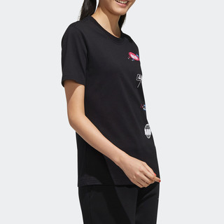 Adidas/阿迪达斯官方正品NEO女子针织运动休闲短袖T恤FS6404 6405