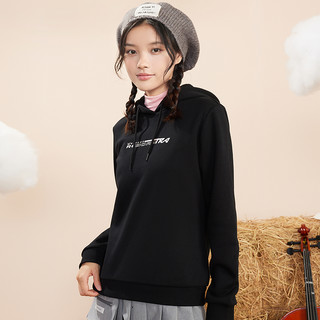 361°运动卫衣女2021秋冬女款防寒保暖连帽套头卫衣加绒长袖上衣