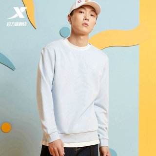 XTEP特步卫衣男2021秋冬运动服加绒男装冬季圆领长袖上衣运动套头衫（L、品）