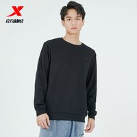 XTEP特步卫衣男女春秋薄款2021年早秋季新款黑色运动休闲纯色宽松外套