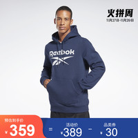 Reebok锐步官方2021秋季新款男子GR1660印花大LOGO连帽卫衣