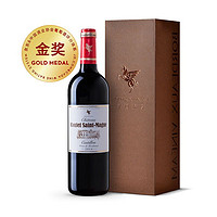 BORDEAUXVINEAM 翡马 圣曼尼酒庄美乐品丽珠混酿干红葡萄酒 750ml 单瓶礼盒装 波尔多村庄级AOC 法国进口红酒