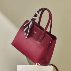 aokang 奥康 手提包女包新款二层牛皮单肩包包女大容量托特包