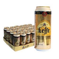 leffe 乐飞（LEFFE）金色艾尔啤酒 500ml*24听 整箱装 比利时进口