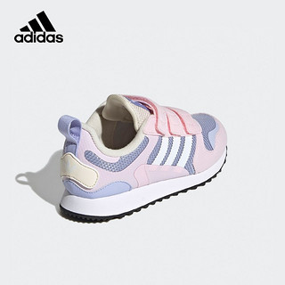 adidas阿迪达斯2021冬季三叶草女小童新款软底魔术贴训练网面高清儿童运动鞋GZ7521清澈粉35码/210mm/-2