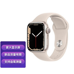 Apple 苹果 Watch Series 7 智能手表GPS款41 mm星光色铝金属表壳星光色运动型表带MKMY3CH/A