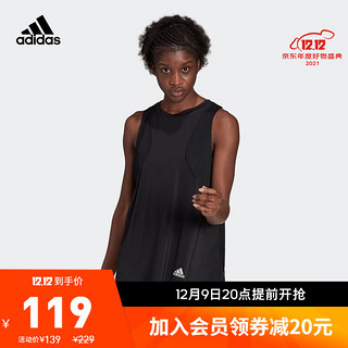 adidas 阿迪达斯 官网女装跑步运动背心H13243 黑色 A/L(170/92A)