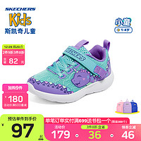 SKECHERS 斯凯奇 童鞋秋季新款女宝宝护脚学步鞋透气轻便防滑魔术贴女小童运动鞋302880N