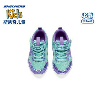 SKECHERS 斯凯奇 童鞋秋季新款女宝宝护脚学步鞋透气轻便防滑魔术贴女小童运动鞋302880N