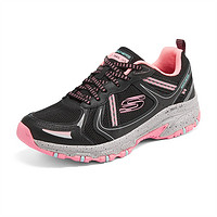 Skechers斯凯奇2021秋冬女网布拼接复古运动鞋绑带缓震跑步鞋 149820 149820-BKHP 黑色/桃红色 35