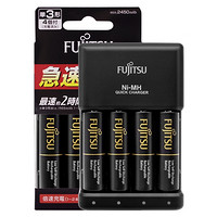 FUJITSU 富士通 5号充电电池 4节 2450毫安 充电器套装（国产充电器）