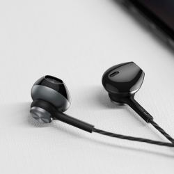 yoobao羽博线控耳机半入耳式双耳运动听歌降噪重低音手机电脑通用耳机