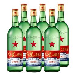 红星白酒_红星 北京红星二锅头56度大二750ml*6瓶清香型白酒 绿瓶多少