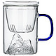 WU HU 五虎 茶具观山杯茶水过滤分离泡茶杯个人专用水杯男大容量玻璃杯