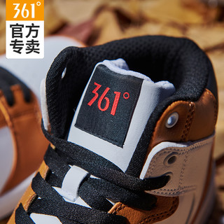 361男鞋休闲鞋运动鞋冬季加绒鞋男士2021新款秋冬高帮板鞋男鞋子（39、361°白/乌黑色）