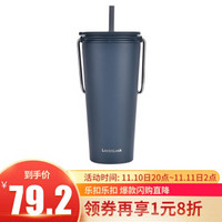 LOCK&LOCK LOCKNLOCK)遇见元气保温杯大容量随行水杯子550ML藏青色 LHC4268NVY