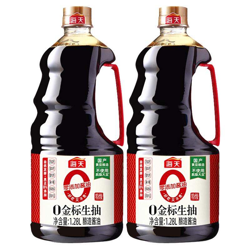 金标系列 生抽酱油1.28L*2瓶 6种原料