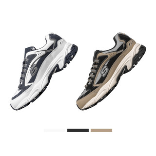 Skechers斯凯奇秋冬时尚拼接休闲运动鞋复古百搭厚底户外老爹鞋男