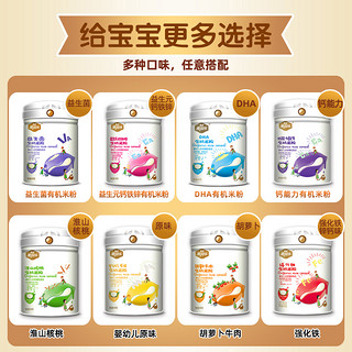 雅因乐有机米粉 益生菌高铁营养米粉6个月婴儿辅食 宝宝米糊罐装（强化铁锌钙味）