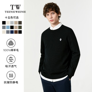 TeenieWeenie小熊男装2021年冬季新款半高领羊毛针织衫高领毛衣